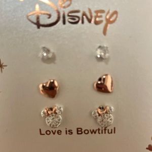 Three pairs of Disney stud earrings. Fine Silver plated.